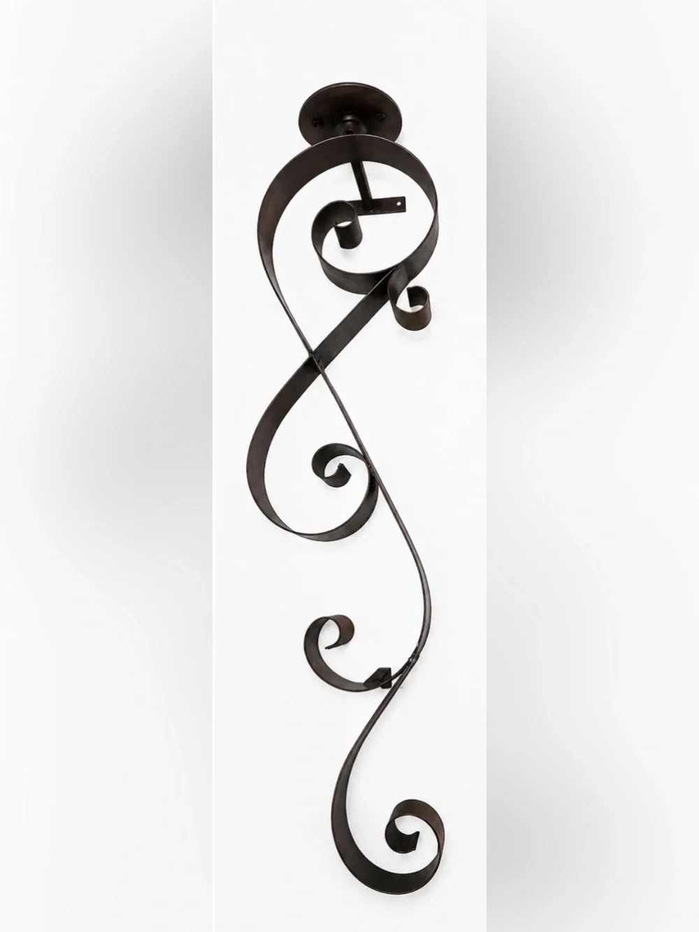 Dark brown Wrought Iron Scroll Wall Sconce Elegant Metal Wall Decor comes with 2
